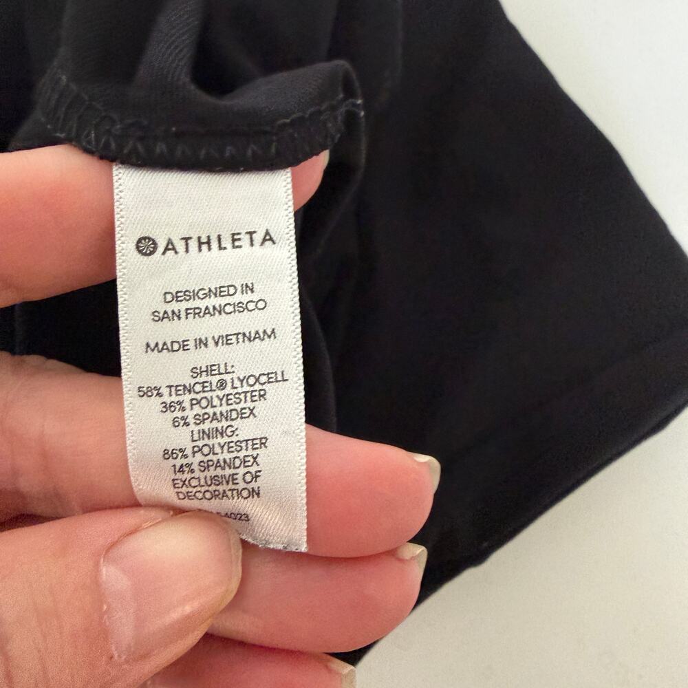 ATHLETA Cropped Straight Leg Black Casual Pant Size XL Pockets Pull On Relaxed - Picture 5 of 10
